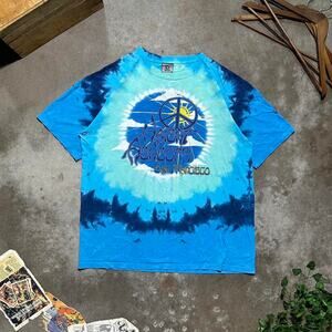 Vintage Y2K Liquid Blue Tie Dye Haight Ashbury San Francisco Tee Mens XL Shirt